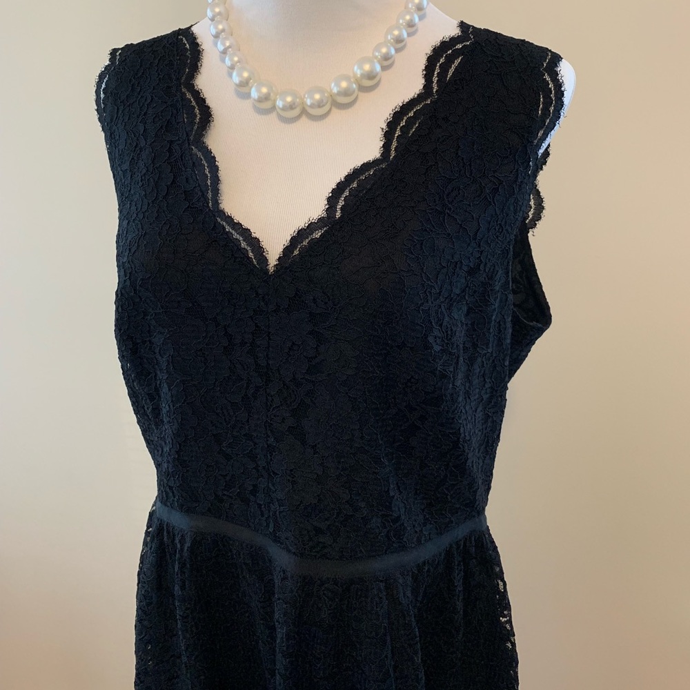 LOFT Black Lace Dress Size 14